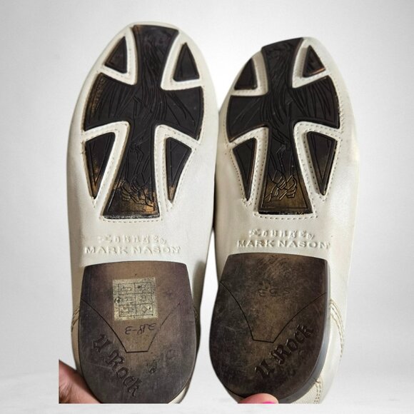 Lounge by Mark Nason Size 9.5 Men's Vintage Leather Loafers Off White - Picture 5 of 11